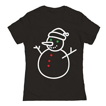 Junior's Snow Christmas Man Graphic Tee
