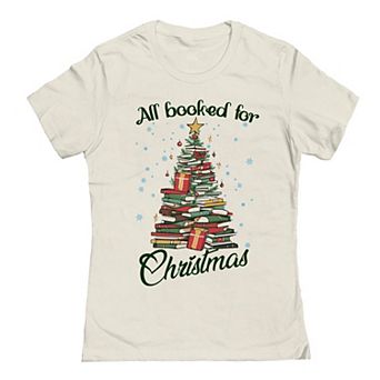 Junior's All Booked Christmas Graphic Tee