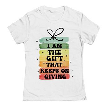 Junior's Christmas I Am The Gift Graphic Tee