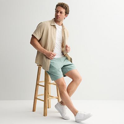Men's Sonoma Goods For Life® Short Sleeve Perfect Length Double Weave Shirt