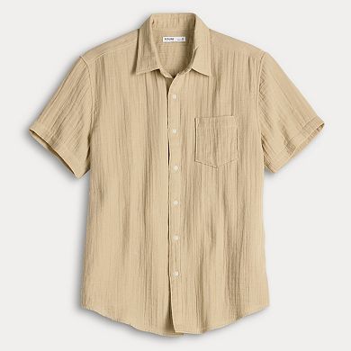 Men's Sonoma Goods For Life® Short Sleeve Perfect Length Double Weave Shirt