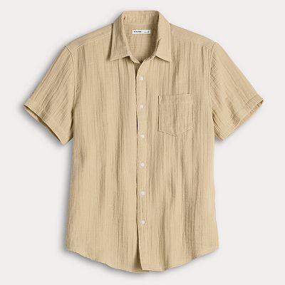 Men's Sonoma Goods For Life® Short Sleeve Perfect Length Double Weave Shirt