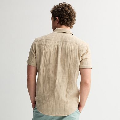 Men's Sonoma Goods For Life® Short Sleeve Perfect Length Double Weave Shirt