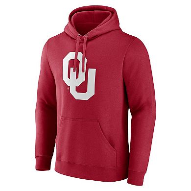 Men's Fanatics Crimson Oklahoma Sooners Applique Fleece Pullover Hoodie