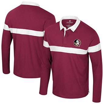 Men's Colosseum Garnet Florida State Seminoles Too Cool For School Long Sleeve Polo