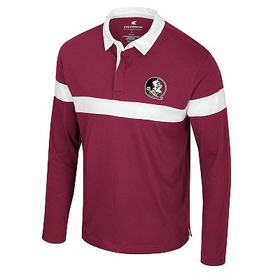 Men's Colosseum Garnet Florida State Seminoles Too Cool For School Long Sleeve Polo