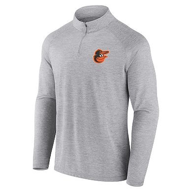Men's Fanatics Gray Baltimore Orioles Head-to-Head Raglan Quarter-Zip Jacket