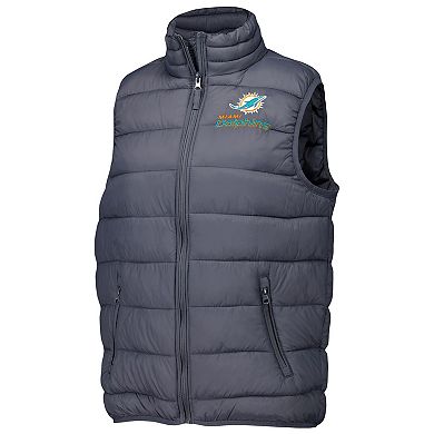Women's Dunbrooke Charcoal Miami Dolphins Alberta Full-Zip Vest