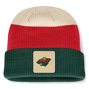 Men's Fanatics Green Minnesota Wild Retro Colorblock Cuffed Knit Hat