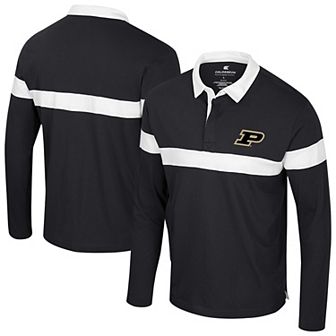 Men's Colosseum Black Purdue Boilermakers Too Cool For School Long Sleeve Polo