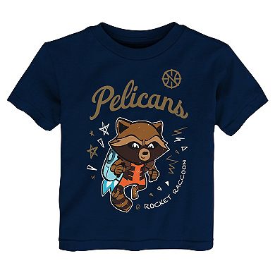 Toddler Heather Gray New Orleans Pelicans Two-Piece Guardians Of The Galaxy T-Shirt Set