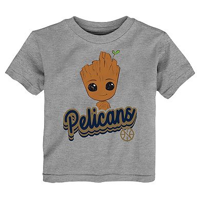 Toddler Heather Gray New Orleans Pelicans Two-Piece Guardians Of The Galaxy T-Shirt Set