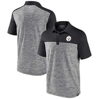 Men's Fanatics Heather Charcoal Pittsburgh Steelers Clutch Polo