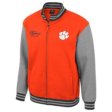 Men's Colosseum Orange Clemson Tigers Ambi-Turner Full-Zip Varsity Jacket