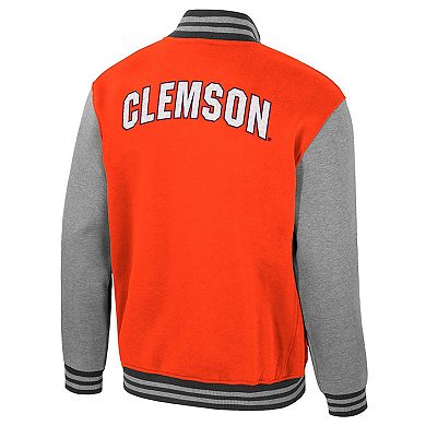 Men's Colosseum Orange Clemson Tigers Ambi-Turner Full-Zip Varsity Jacket