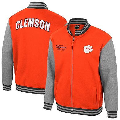 Men's Colosseum Orange Clemson Tigers Ambi-Turner Full-Zip Varsity Jacket