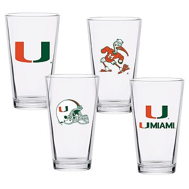 Miami Hurricanes 16oz. Collector Pint Glass Four-Set
