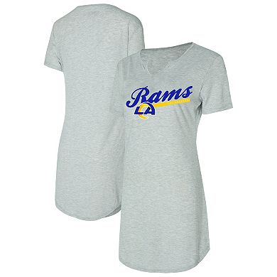 Women's Concepts Sport Gray Los Angeles Rams Petition Knit Nightshirt