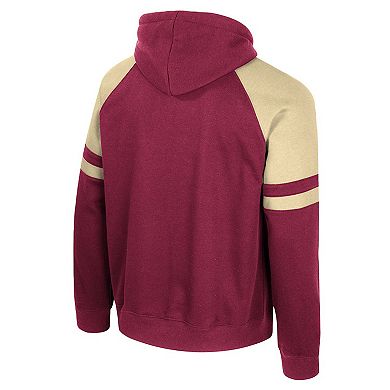 Men's Colosseum Garnet Florida State Seminoles Todd Raglan Pullover Hoodie