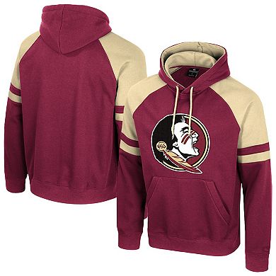 Men's Colosseum Garnet Florida State Seminoles Todd Raglan Pullover Hoodie