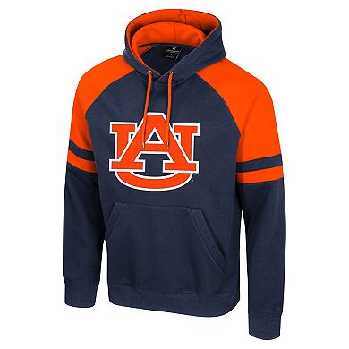 Men's Colosseum Navy Auburn Tigers Todd Raglan Pullover Hoodie