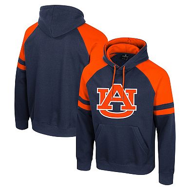 Men's Colosseum Navy Auburn Tigers Todd Raglan Pullover Hoodie