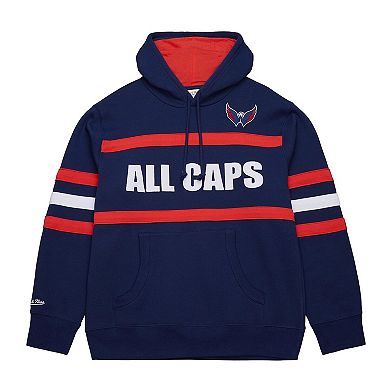 Men's Mitchell & Ness Navy Washington Capitals Head Coach Slogan Pullover Hoodie