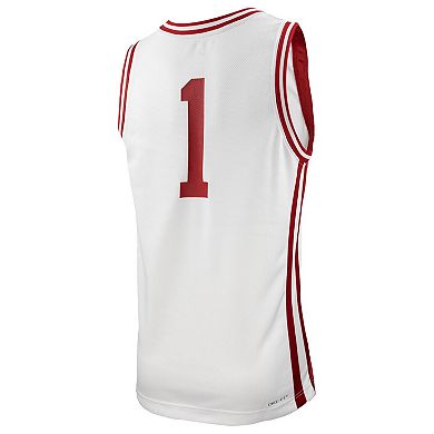 Men's Nike #1 White Arkansas Razorbacks Replica Basketball Jersey