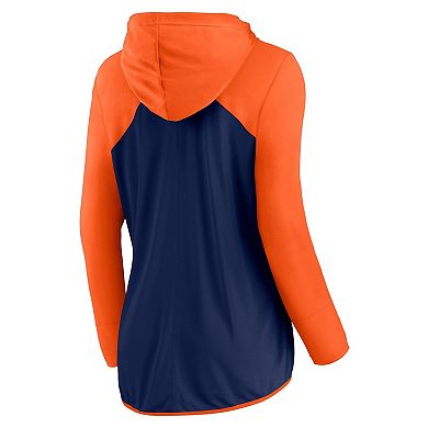 Women's Fanatics Navy/Orange Houston Astros Script Sleeve Full-Zip Hoodie