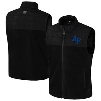 Men's Colosseum Black Air Force Falcons Block The Sun Full-Zip Vest
