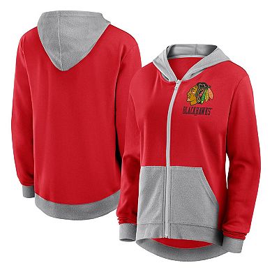 Women's Red Chicago Blackhawks Hit It French Terry Full-Zip Hoodie