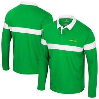 Men's Colosseum Green Oregon Ducks Too Cool For School Long Sleeve Polo