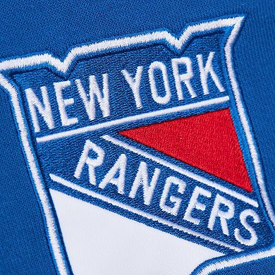 Men's Mitchell & Ness Blue New York Rangers Head Coach Slogan Pullover Hoodie