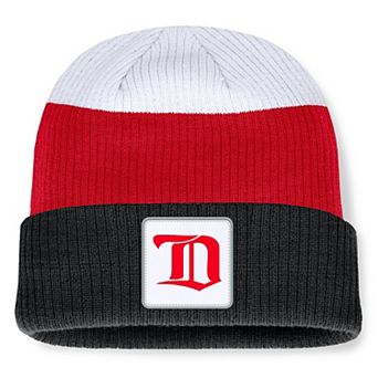 Men's Fanatics Black Detroit Red Wings Retro Colorblock Cuffed Knit Hat