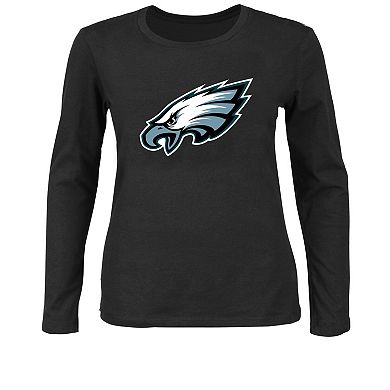 Women's Fanatics Black Philadelphia Eagles Plus Size Long Sleeve T-Shirt