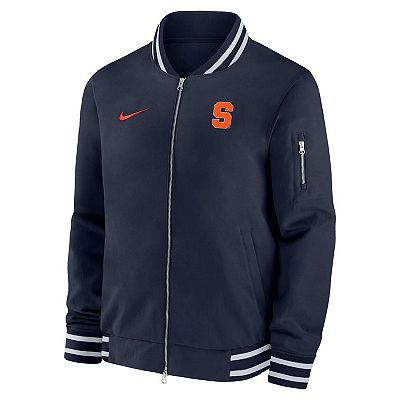 Men s Nike Navy Syracuse Orange Full Zip Bomber Jacket