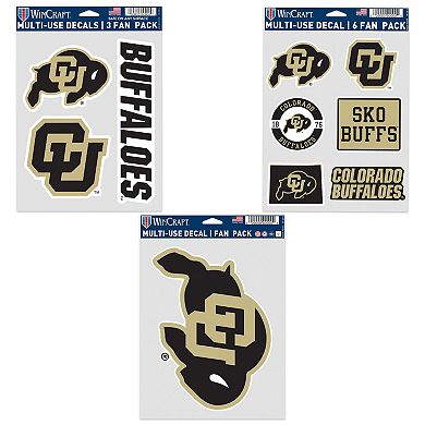 WinCraft Colorado Buffaloes Three-Pack Fan Decal Set