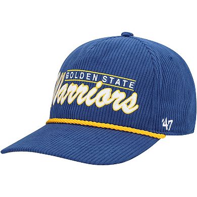 Men's '47 Royal Golden State Warriors Double Header Sidepatch Cord Hitch Adjustable Hat