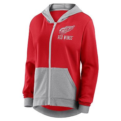 Women's Red Detroit Red Wings Hit It French Terry Full-Zip Hoodie