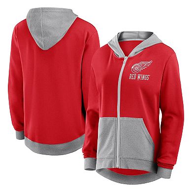 Women's Red Detroit Red Wings Hit It French Terry Full-Zip Hoodie