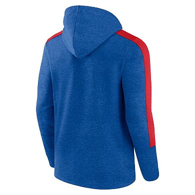 Men's Fanatics Heather Royal Texas Rangers Gains Fleece Full-Zip Hoodie
