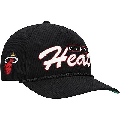 Men's '47 Black Miami Heat Double Header Sidepatch Cord Hitch