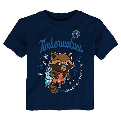 Toddler Heather Gray Minnesota Timberwolves Two-Piece Guardians Of The Galaxy T-Shirt Set
