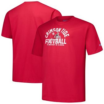 Men's Champion Crimson Alabama Crimson Tide Big & Tall Football Helmet T-Shirt