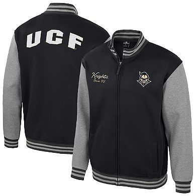 Men's Colosseum Black UCF Knights Ambi-Turner Full-Zip Varsity Jacket