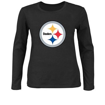 Women's Fanatics Black Pittsburgh Steelers Plus Size Long Sleeve T-Shirt