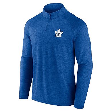 Men's Blue Toronto Maple Leafs Head-to-Head Raglan Quarter-Zip Top