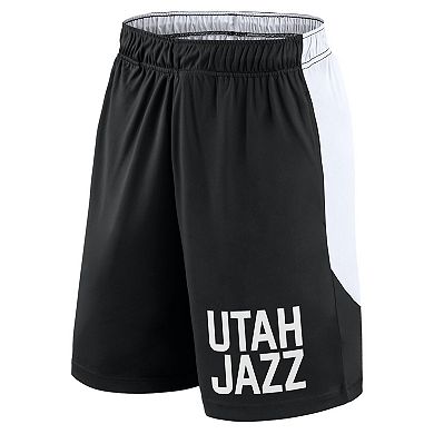 Men's Black/White Utah Jazz Launch Performance Shorts