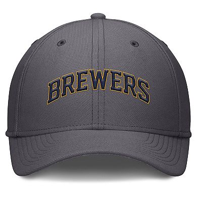 Men's Nike Gray Milwaukee Brewers Swoosh Performance Flex Hat