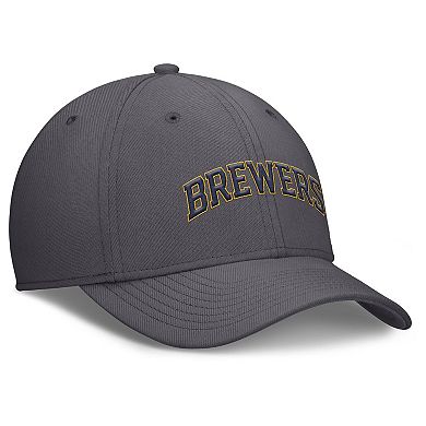 Men's Nike Gray Milwaukee Brewers Swoosh Performance Flex Hat